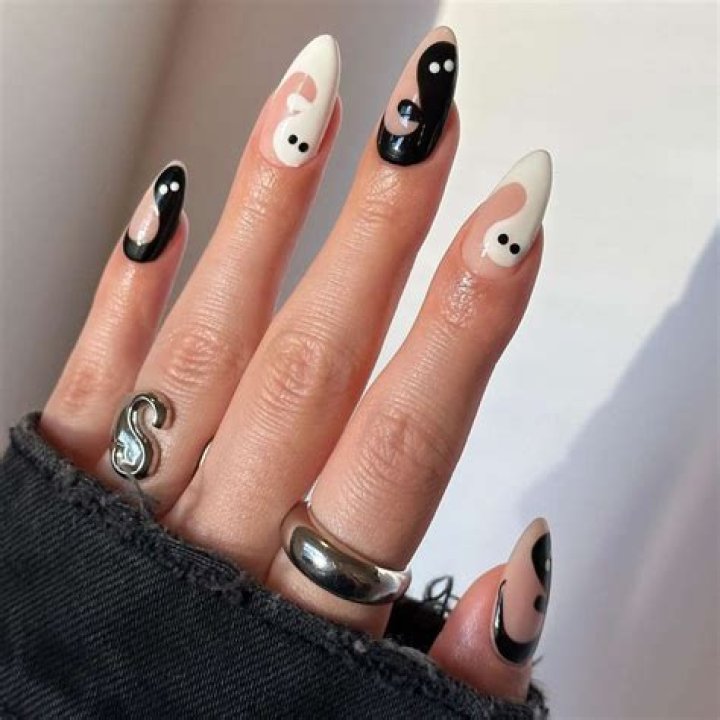 Spooktacular Black And White Halloween Nail Art