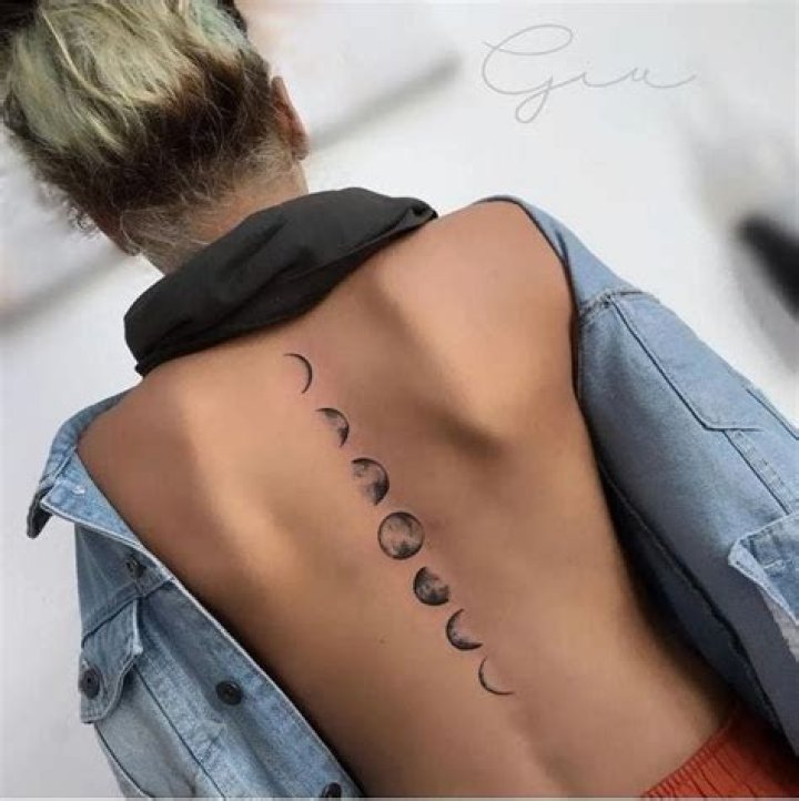 Enchanting Moon Phase Tattoos Down The Spine: A Cosmic Canvas